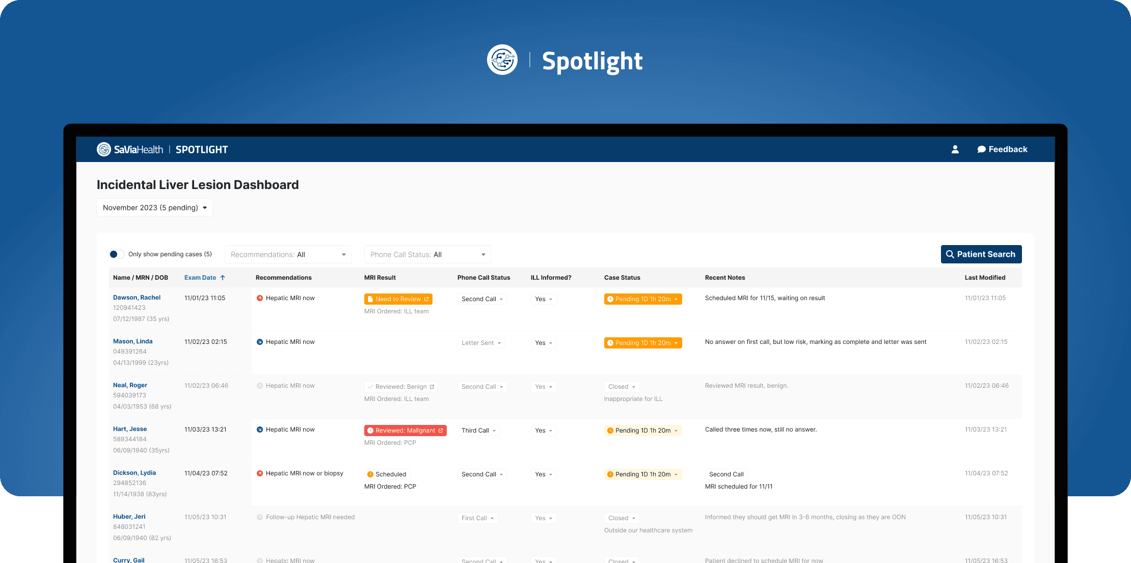 Spotlight — AI patient-management dashboard for high-risk incidental liver lesions